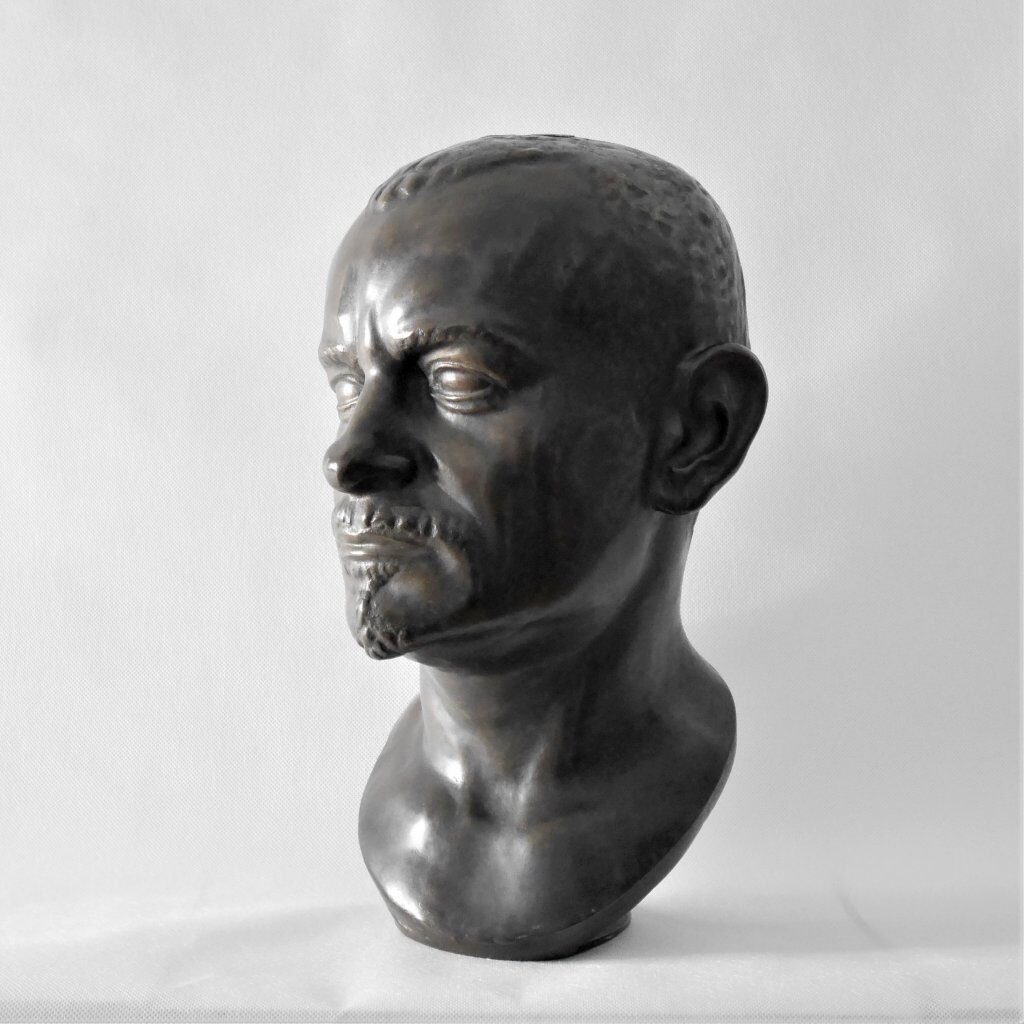 rzeźba, głowa mężczyzny