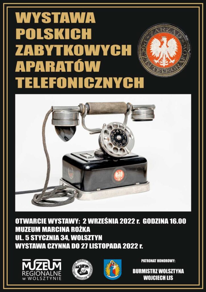 Plakat z informacjami o wystawie. Logotypy organizatorów oraz patrona.